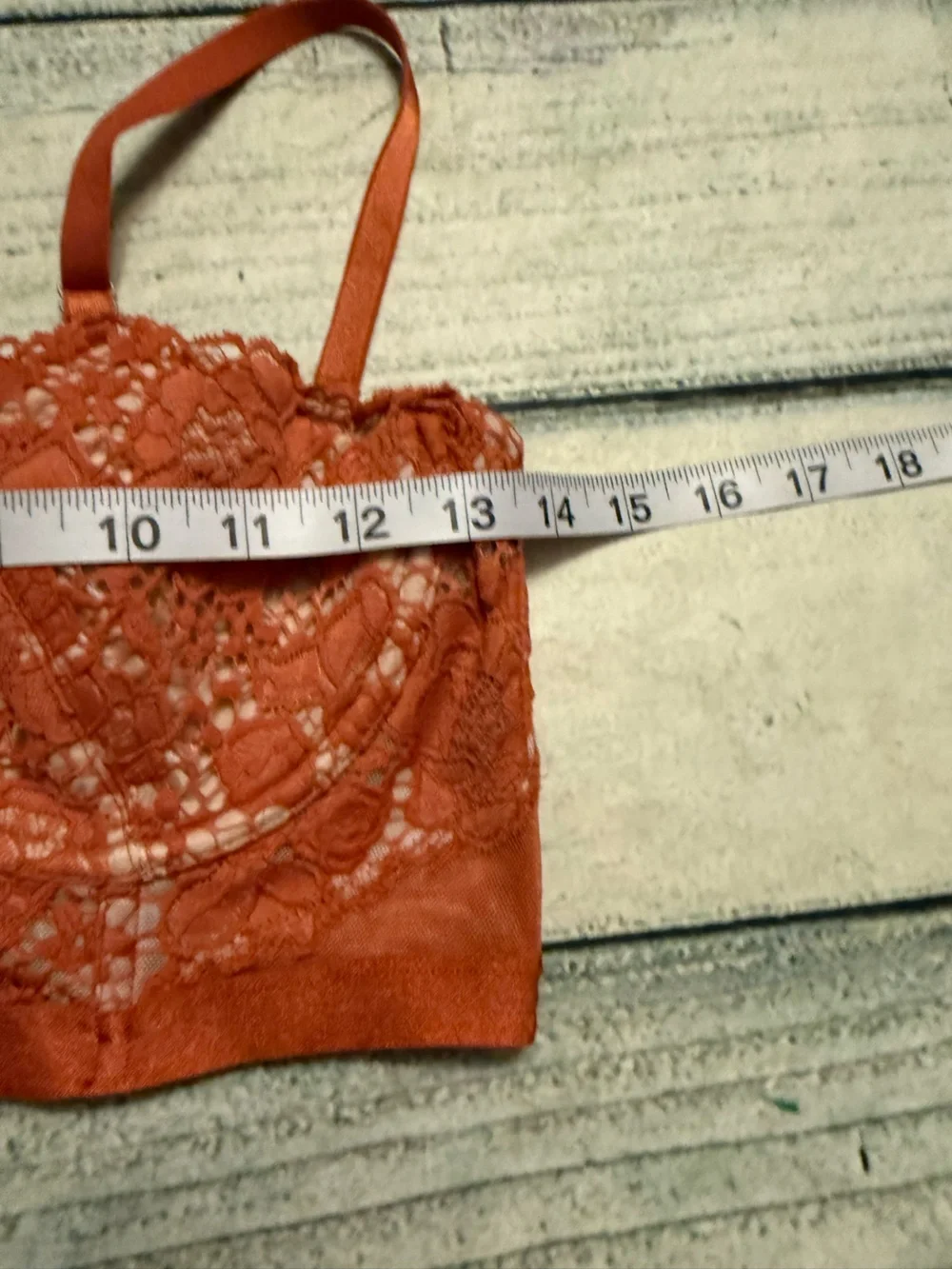 Victorias Secret rust lace very sexy bra. 36C